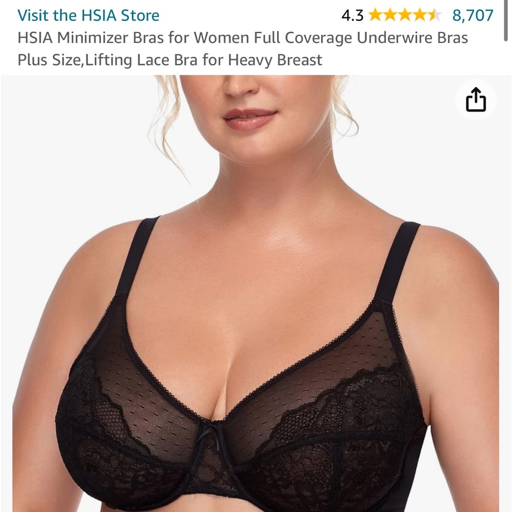 Black Lace Minimizer Bra